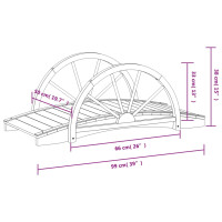 Produktbild för Trädgårdsbro med hjulhalvor 99x50x38 cm massivt granträ