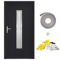 Produktbild för Ytterdörr antracit 98x190 cm PVC