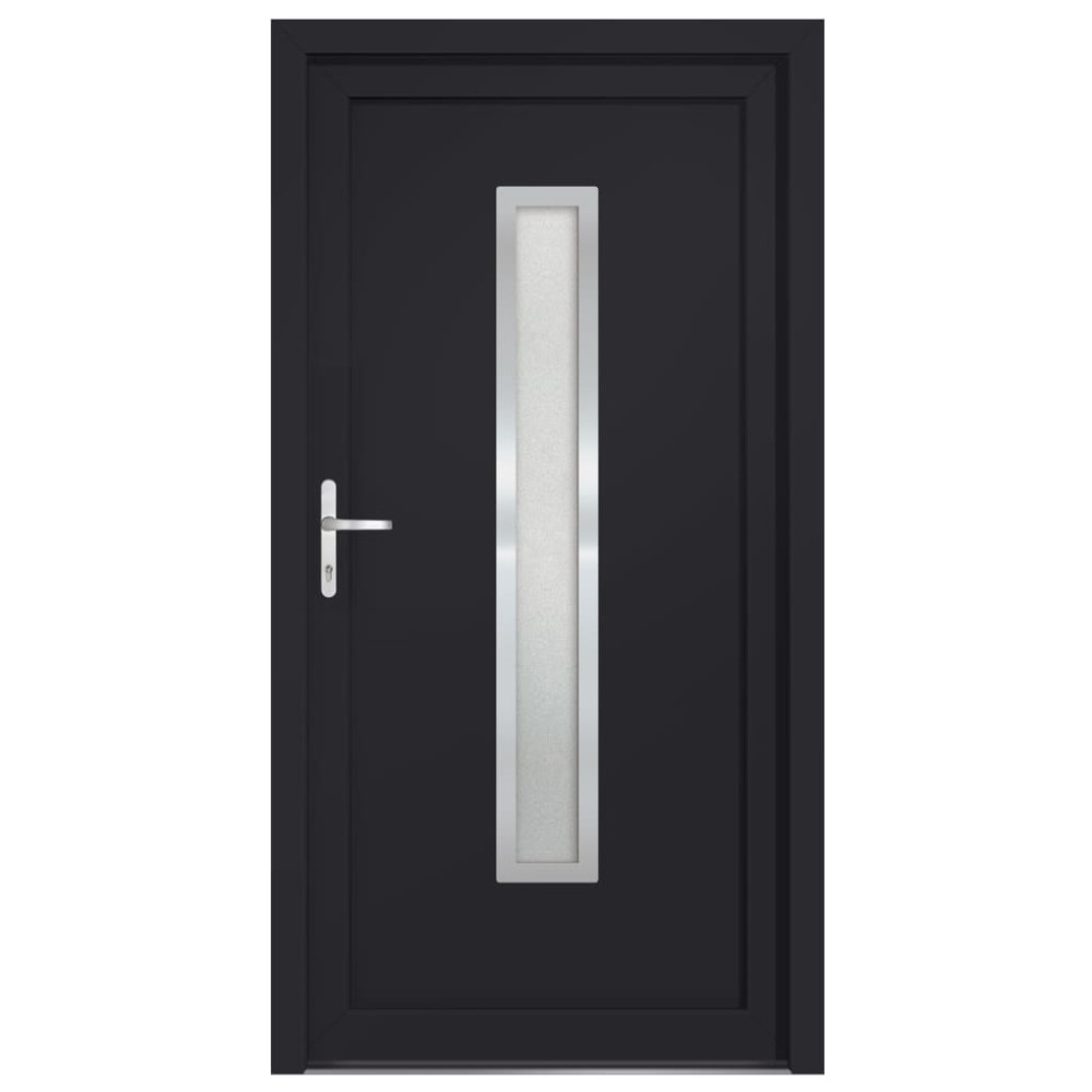 Produktbild för Ytterdörr antracit 98x190 cm PVC