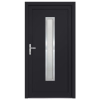 Produktbild för Ytterdörr antracit 98x190 cm PVC