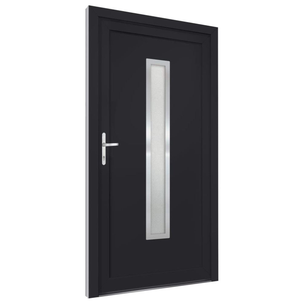 Produktbild för Ytterdörr antracit 98x190 cm PVC