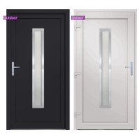 Produktbild för Ytterdörr antracit 98x190 cm PVC