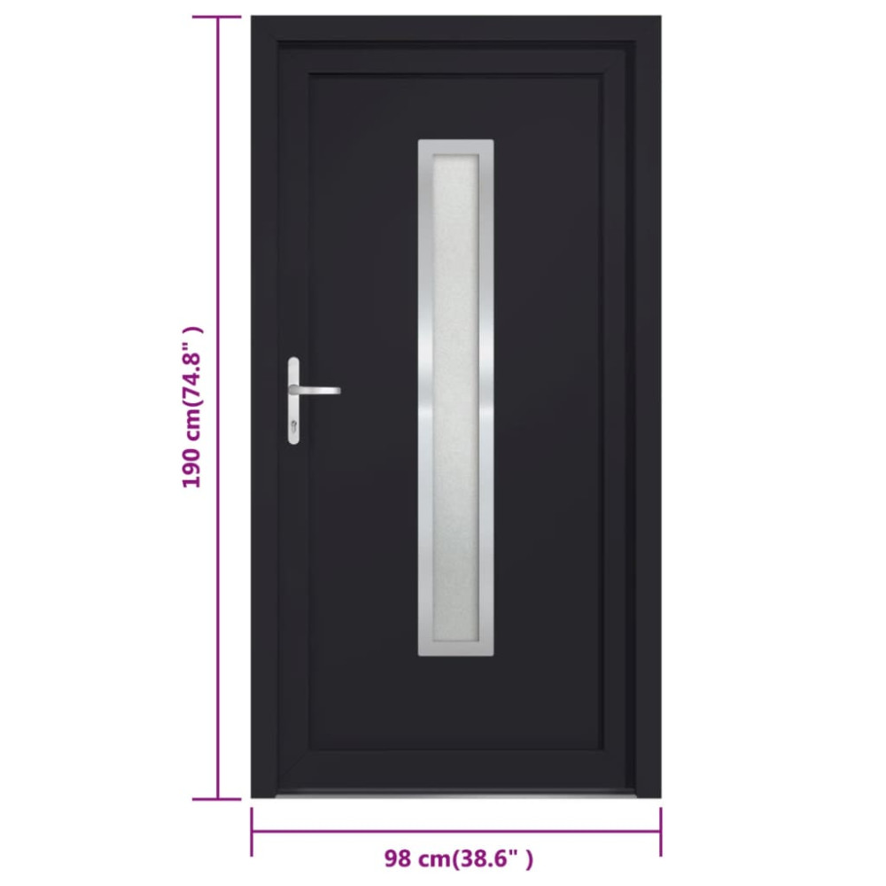 Produktbild för Ytterdörr antracit 98x190 cm PVC