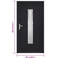 Produktbild för Ytterdörr antracit 98x190 cm PVC