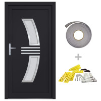 Produktbild för Ytterdörr antracit 98x208 cm PVC
