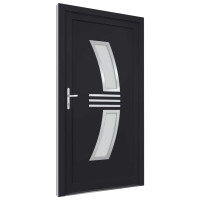 Produktbild för Ytterdörr antracit 98x208 cm PVC