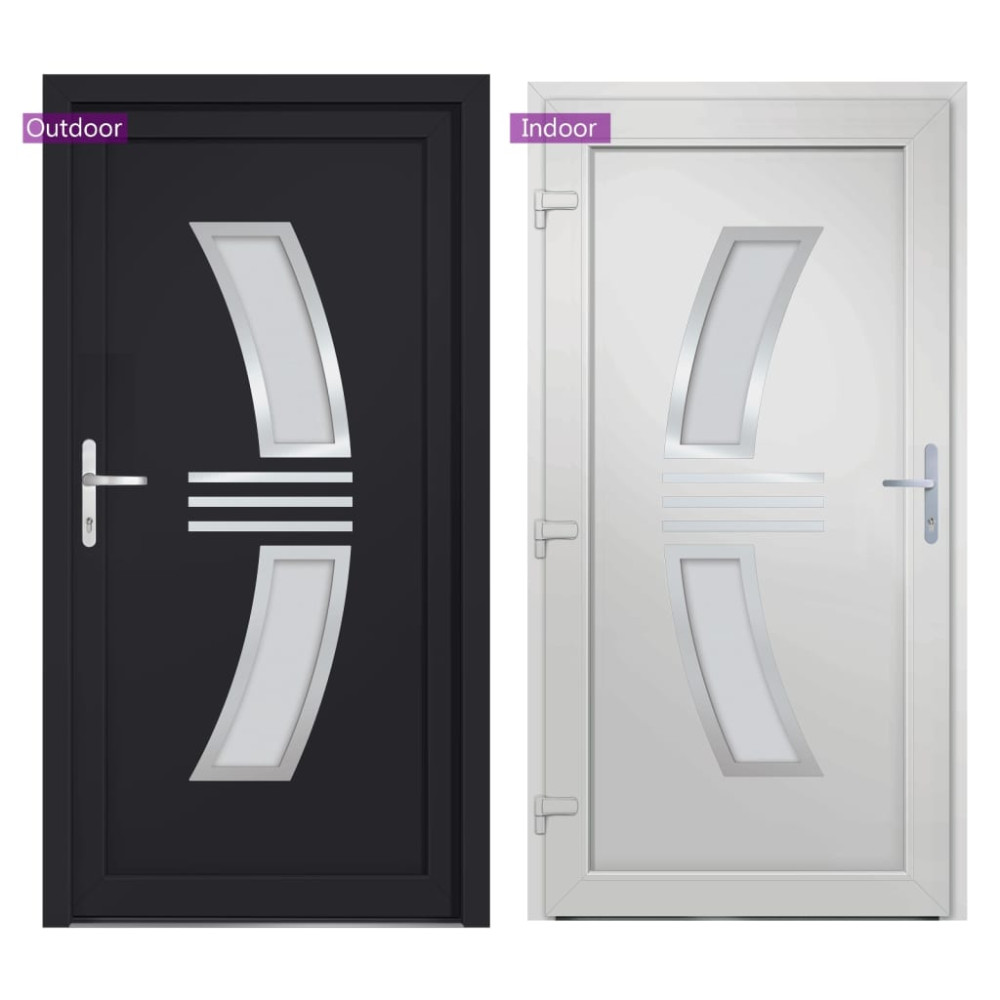 Produktbild för Ytterdörr antracit 98x208 cm PVC
