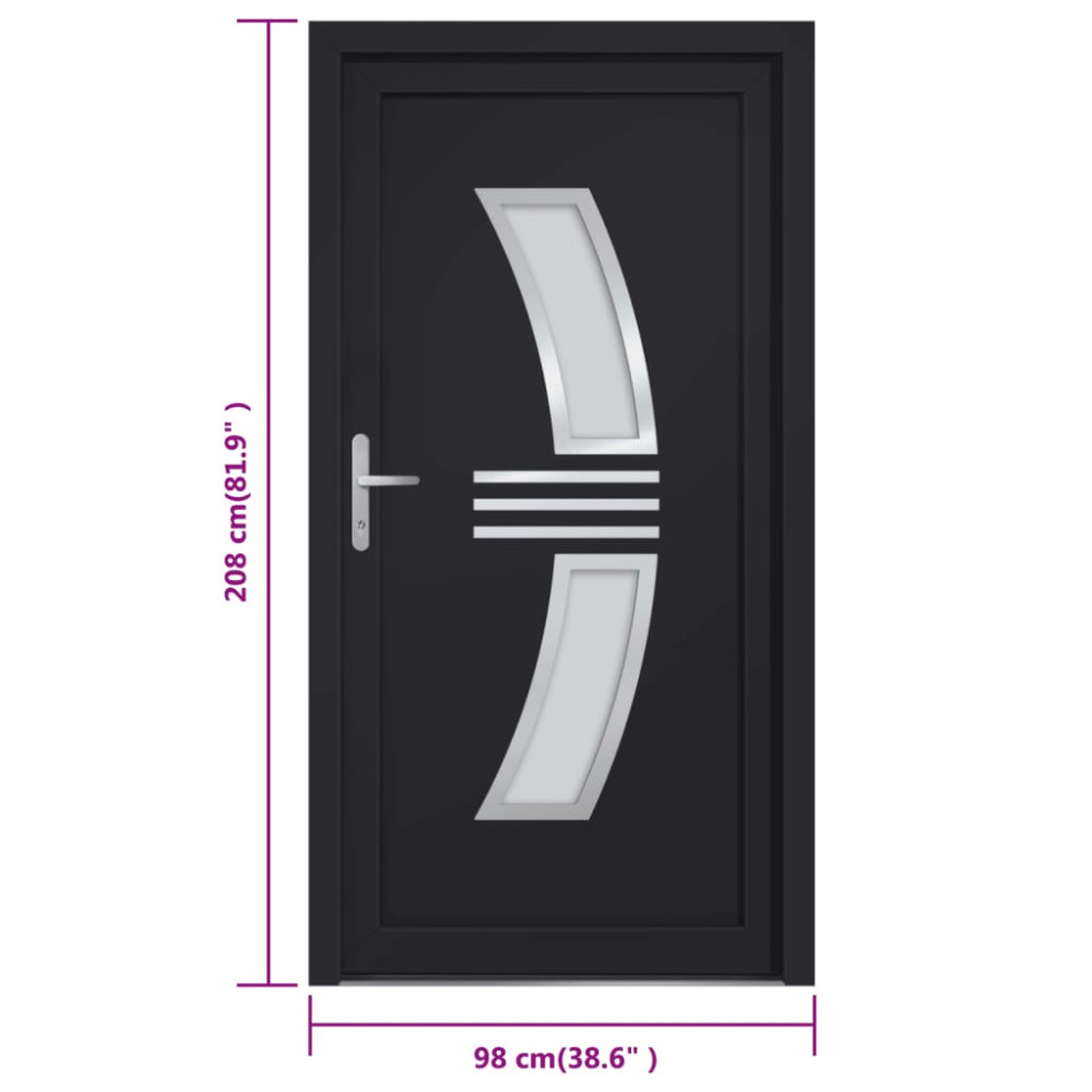 Produktbild för Ytterdörr antracit 98x208 cm PVC