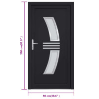 Produktbild för Ytterdörr antracit 98x208 cm PVC