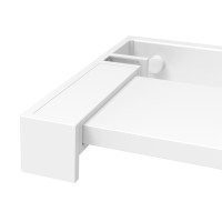 Miniatyr av produktbild för Duschvägg med hylla vit 100x195 cm ESG-glas&aluminium