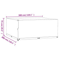 Produktbild för Överdrag för utemöbler 2st 16 ölj. 300x300x75 cm fyrkantig