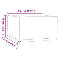 Produktbild för Överdrag för trädgårdsmöbler 8 öljetter 125x125x75 cm fyrkantig