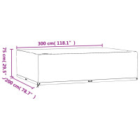 Produktbild för Överdrag för utemöbler 2 st 16 ölj. 300x200x75cm rektangulärt