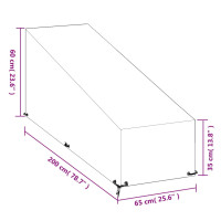 Produktbild för Överdrag för solsäng 12 öljetter 200x65x35/60 cm polyeten