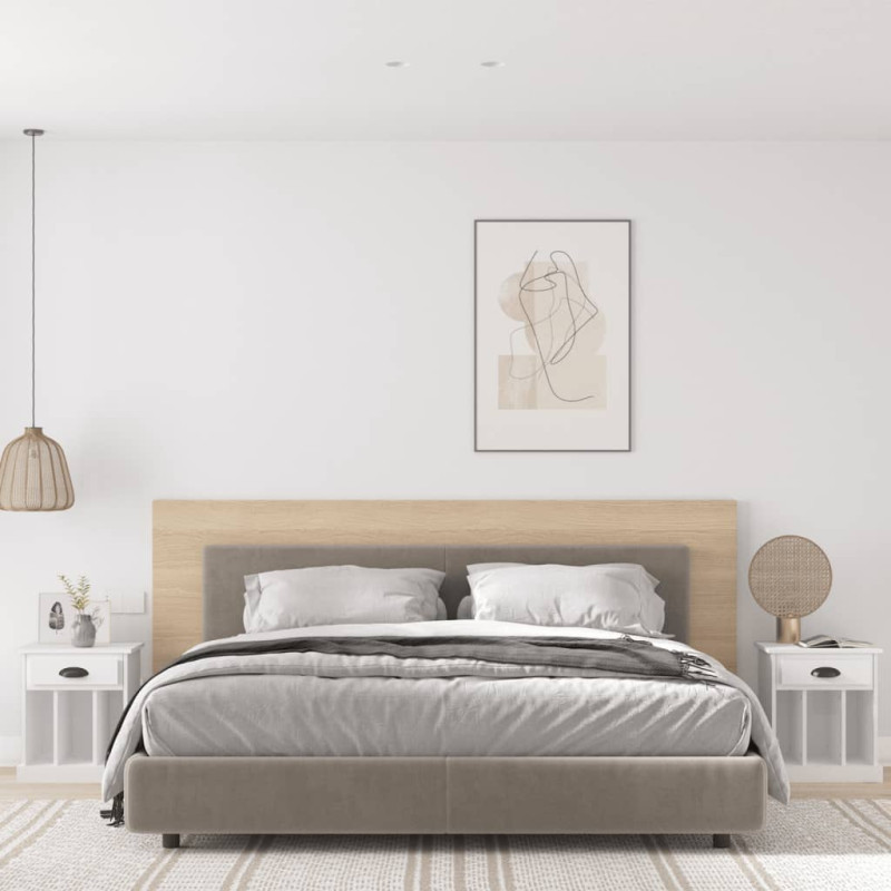 Produktbild för Sängbord 2 st vit 43x36x50 cm