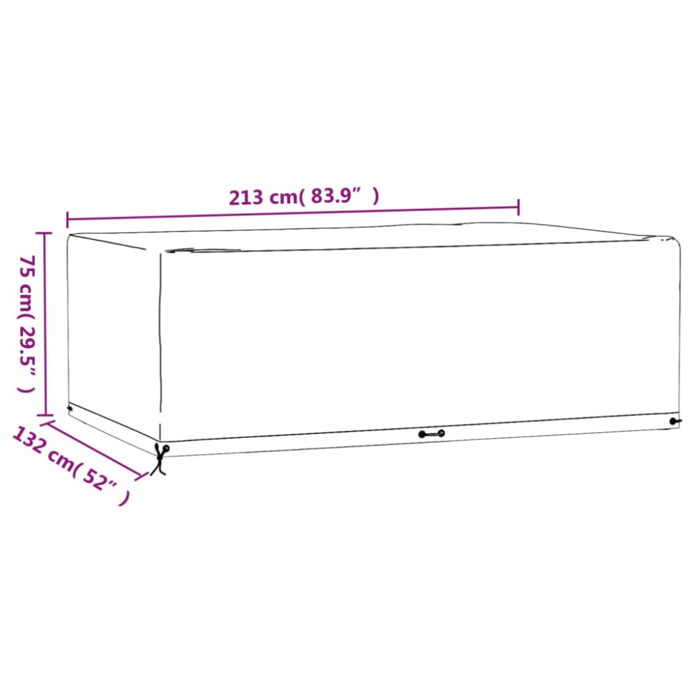 Produktbild för Överdrag för utemöbler 2 st 12 ölj. 213x132x75 cm rektangulärt