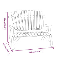 Produktbild för Trädgårdsbänk 2-sits 119x85x98 cm massivt granträ