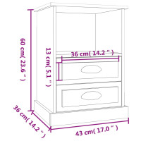 Miniatyr av produktbild för Sängbord vit högglans 43x36x60 cm