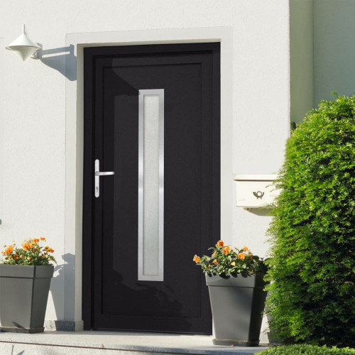 vidaXL Ytterdörr antracit 98x208 cm PVC - Dörrar & Tillbehör