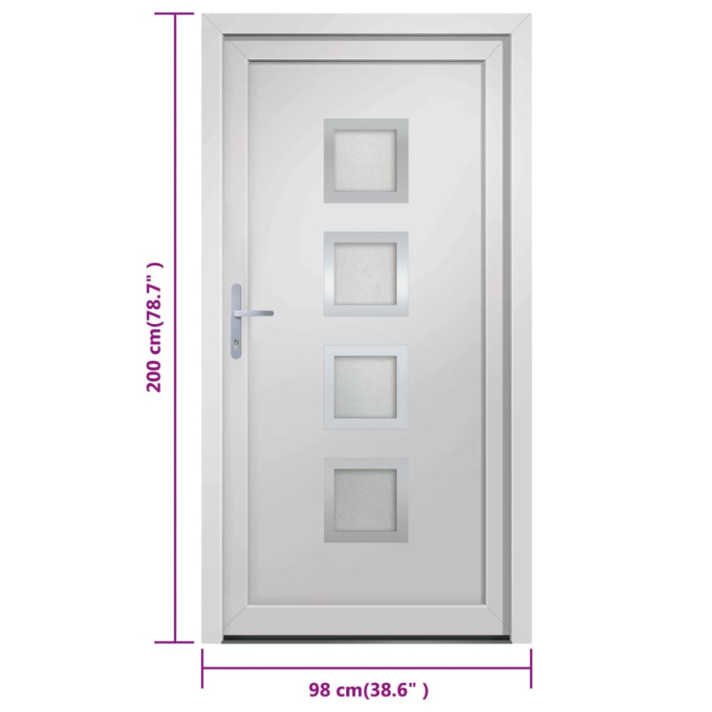Produktbild för Ytterdörr vit 98x200 cm PVC