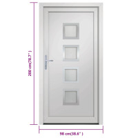 Produktbild för Ytterdörr vit 98x200 cm PVC