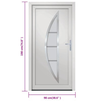 Produktbild för Ytterdörr vit 98x190 cm PVC