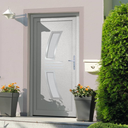 vidaXL Ytterdörr vit 98x200 cm PVC - Dörrar & Tillbehör