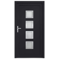 Produktbild för Ytterdörr antracit 88x200 cm PVC