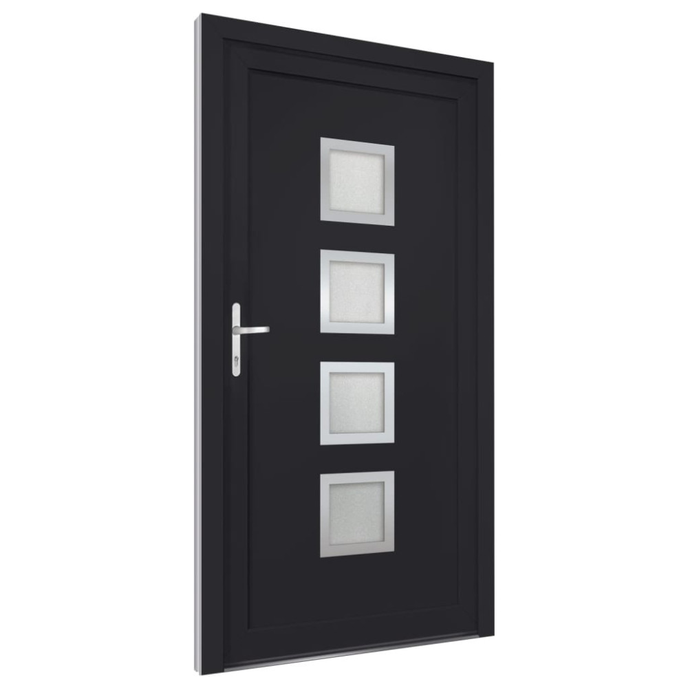 Produktbild för Ytterdörr antracit 88x200 cm PVC