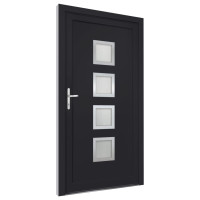 Produktbild för Ytterdörr antracit 88x200 cm PVC