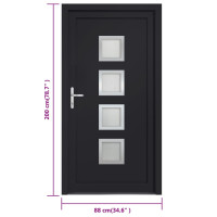 Produktbild för Ytterdörr antracit 88x200 cm PVC