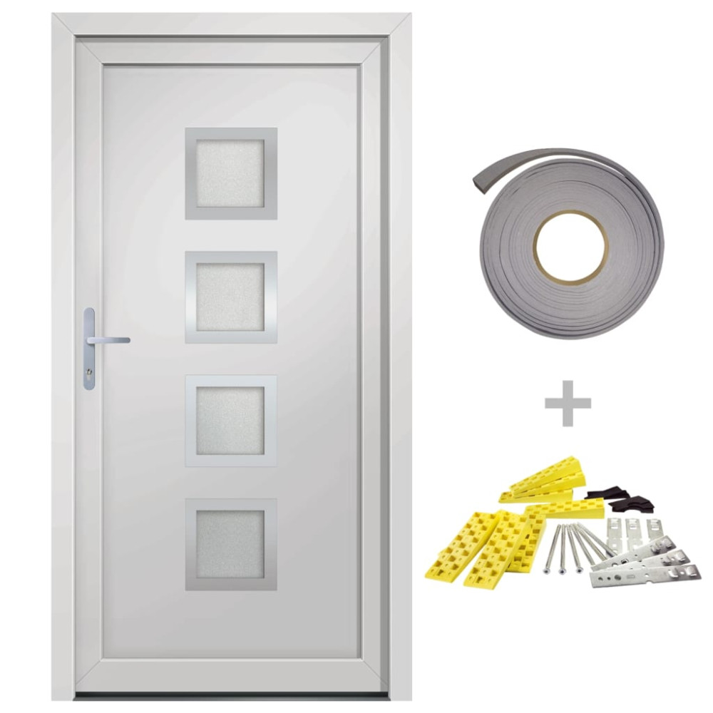 Produktbild för Ytterdörr vit 98x208 cm PVC