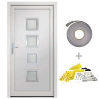 Produktbild för Ytterdörr vit 98x208 cm PVC
