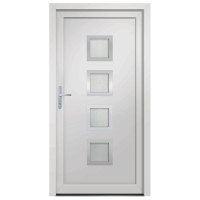 Produktbild för Ytterdörr vit 98x208 cm PVC