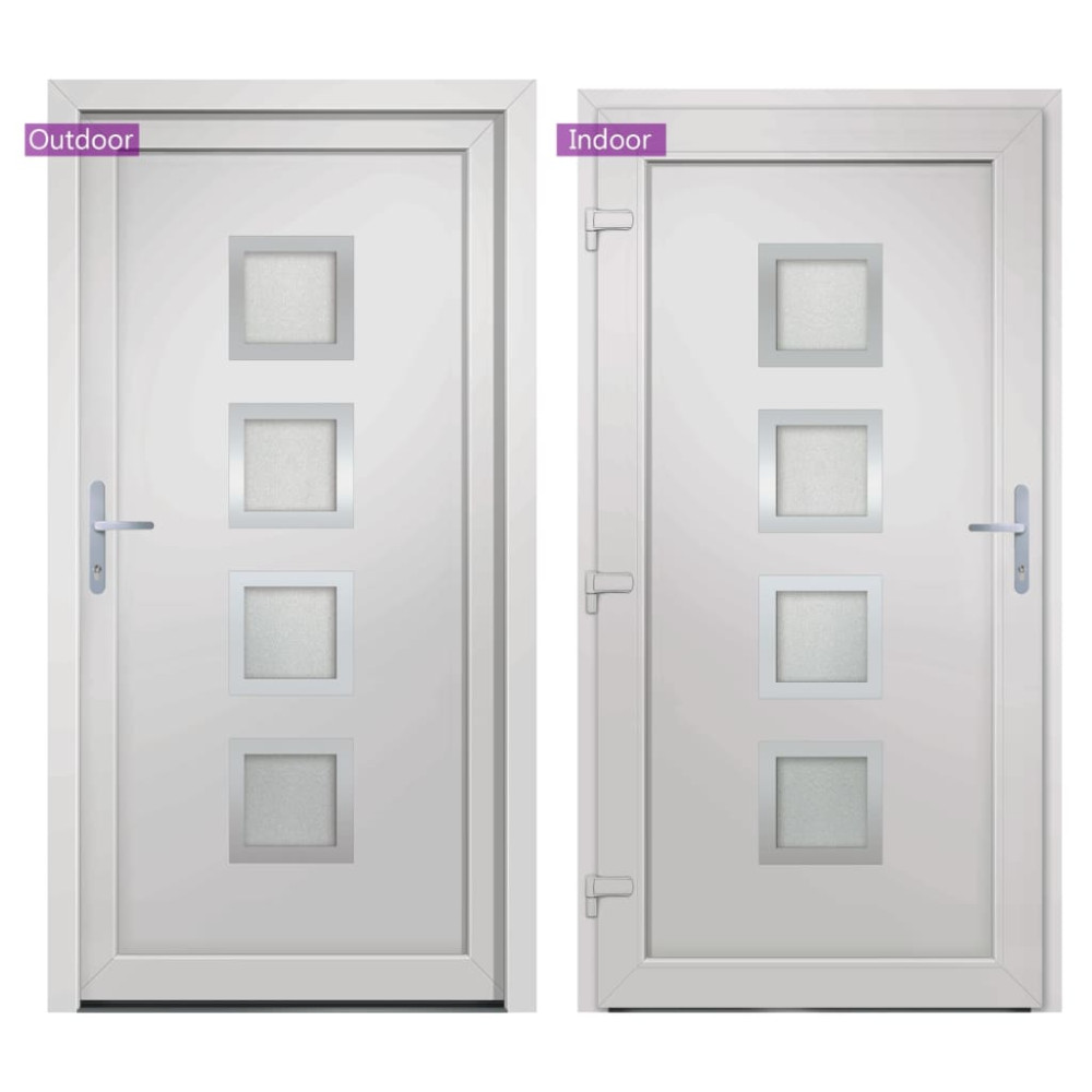 Produktbild för Ytterdörr vit 98x208 cm PVC