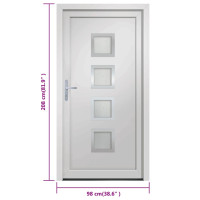 Produktbild för Ytterdörr vit 98x208 cm PVC
