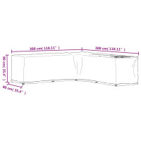Produktbild för Överdrag för utemöbler 20 ölj. 300x300x90cm L-format