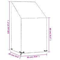 Produktbild för Överdrag för utemöbler 2 st 8 ölj. 65x65x80/120 cm polyeten