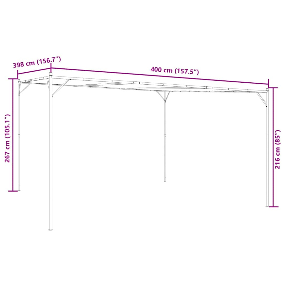 Produktbild för Paviljong vit 4x4 m 180 g/m² tyg och stål