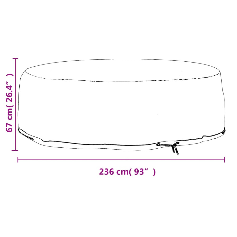 Produktbild för Överdrag till loungegrupp 10 öljetter Ø236x67 cm rund