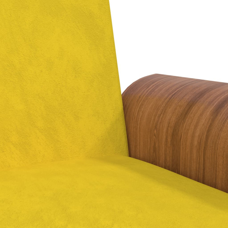 Produktbild för Bäddsoffa med mugghållare gul sammet