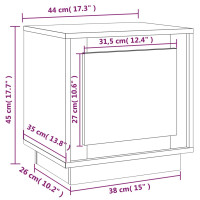 Produktbild för Sängbord vit högglans 44x35x45 cm konstruerat trä