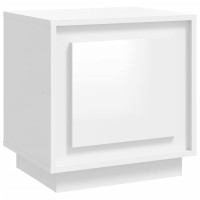 Produktbild för Sängbord vit högglans 44x35x45 cm konstruerat trä