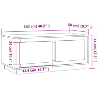 Produktbild för Soffbord betonggrå 102x50x44 cm konstruerat trä