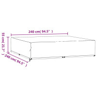 Produktbild för Överdrag för trädgårdsmöbler 16 ölj. 240x240x55 cm fyrkantig