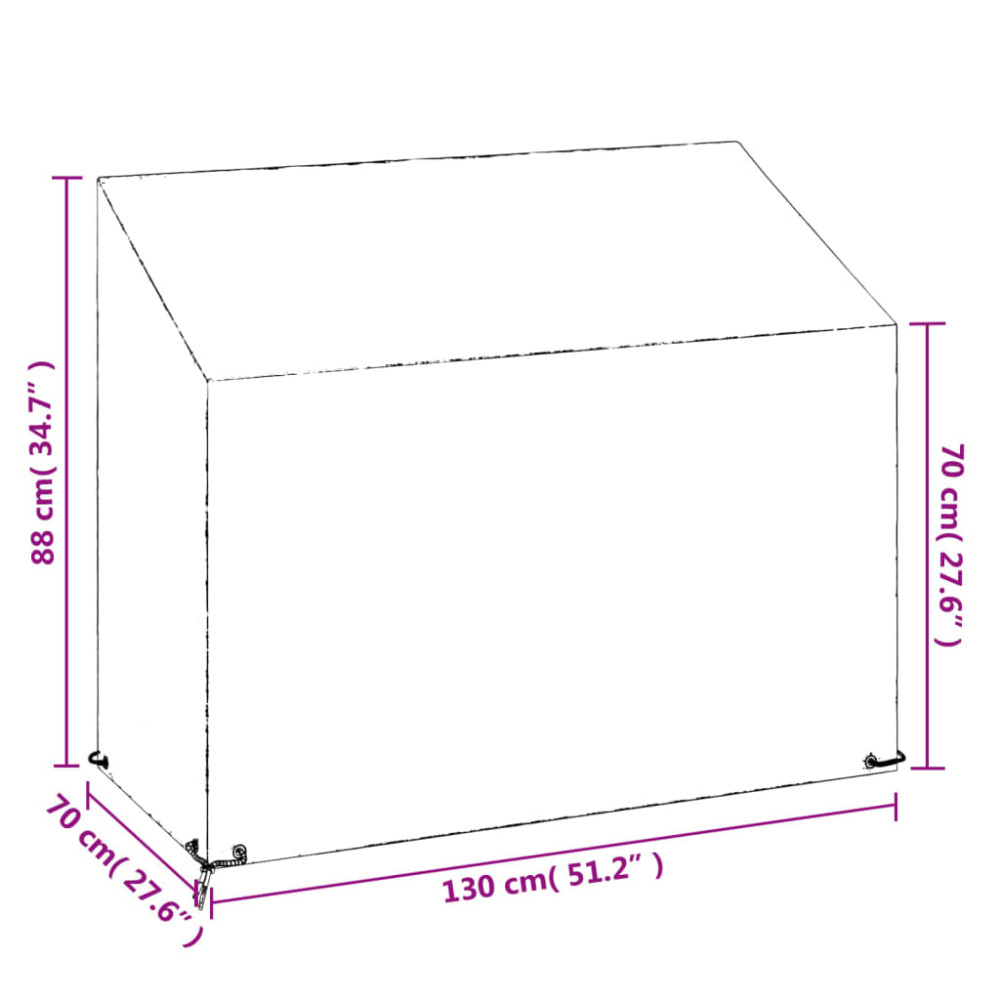 Produktbild för Överdrag för utomhusbänk 2st 8 ölj. 130x70x70/88 cm polyeten