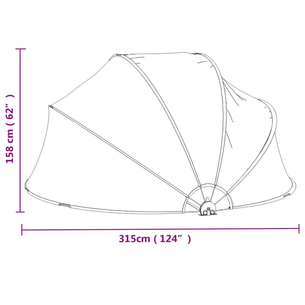 Produktbild för Pooltak runt 315x158 cm PVC