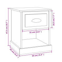 Miniatyr av produktbild för Sängbord 2 st vit 39x39x47,5 cm konstruerat trä