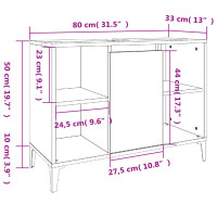 Produktbild för Tvättställsskåp vit 80x33x60 cm konstruerat trä