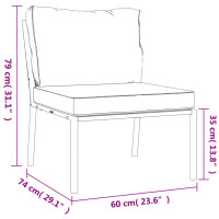 Produktbild för Trädgårdsstolar med sandfärgade dynor 2 st 60x74x79 cm stål